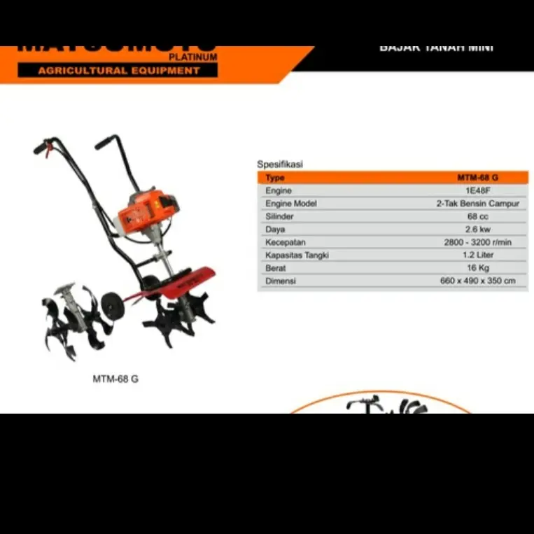 Traktor Mini Tiller MATSUMOTO MTM 68 G / MTM68G 3