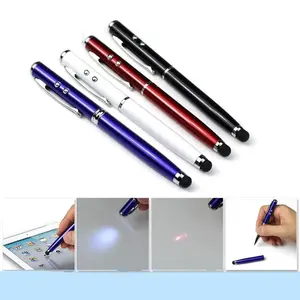 PENA 4 IN 1 MULTIFUNGSI PULPEN POINTER PRESENTASI SENTER STYLUS MURAH