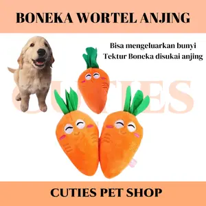 Mainan anjing kucing gigit bentuk wortel