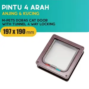 Mpets Doras Cat Door with 4 Tunnel / Pintu Kucing