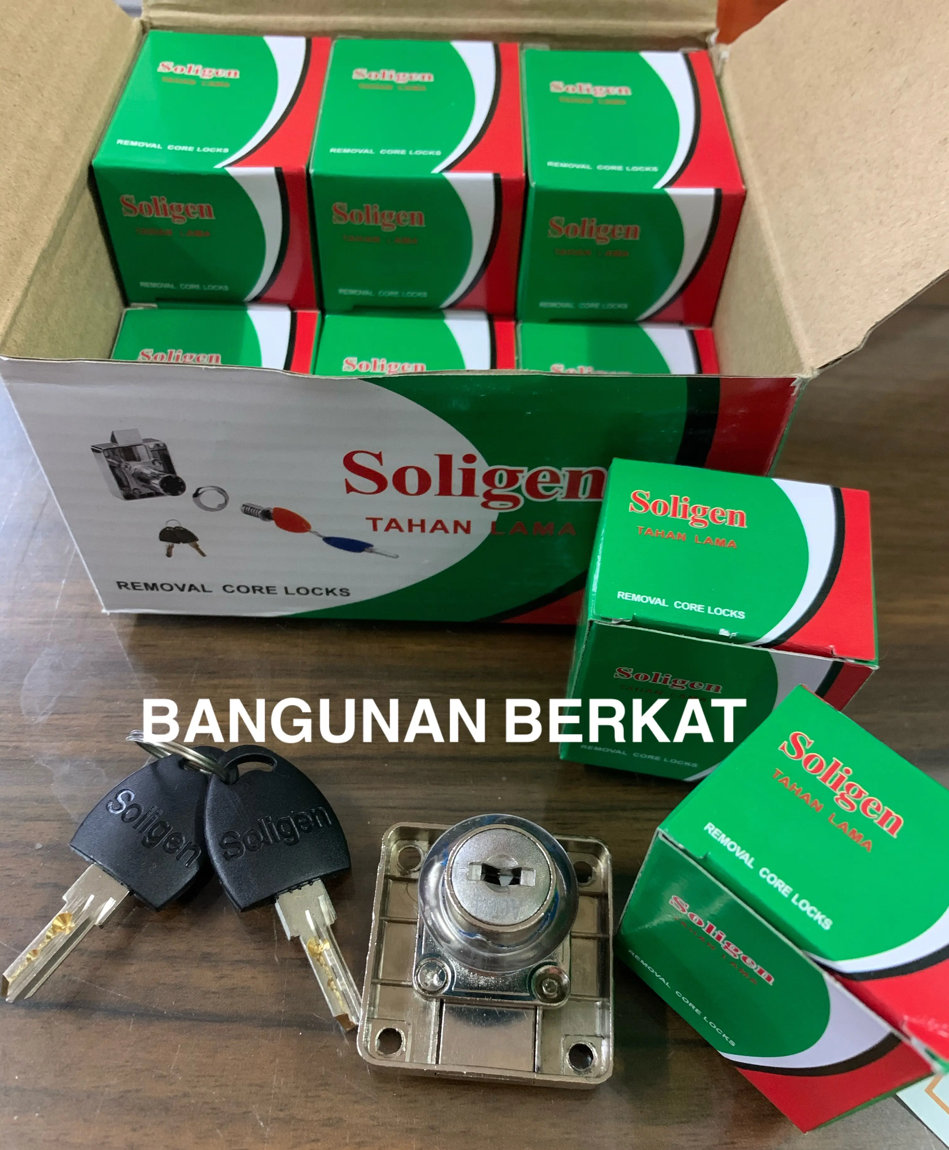 KUNCI LACI SOLIGEN COMPUTER KEY BONUS SKRUP ( TERMURAH)