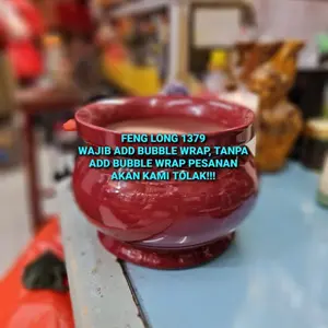 Hiolo Keramik MERAH MAROON POLOS 8 Inch