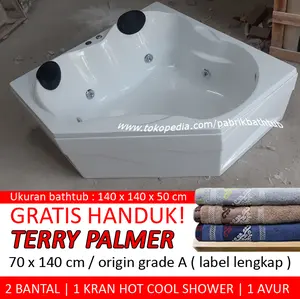 Bathtub whirlpool Diamond 140 x 140 cm marble kran dan avur