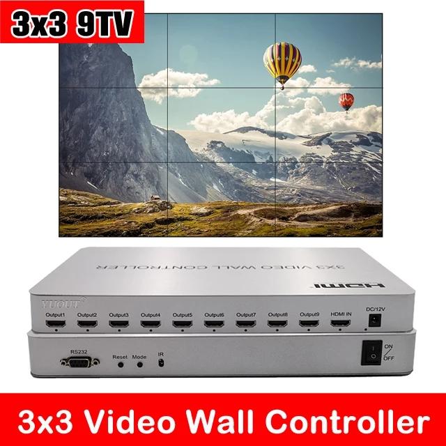 3x3 HDMI Video Wall Controller (Support Multiple Splicing Mode) 1080P
