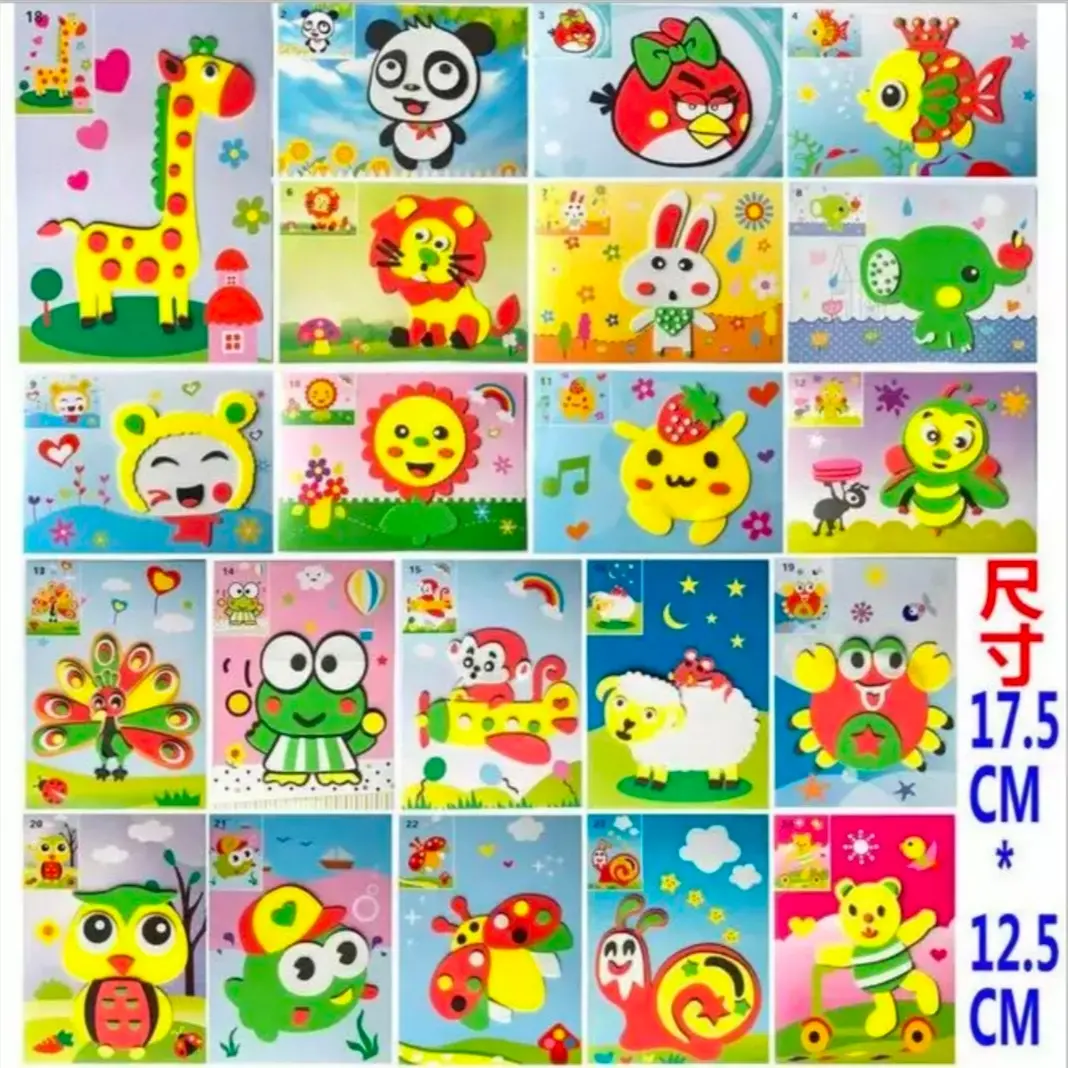 Mainan Edukasi Anak ~ Menempel Sticker Sponges DIY Eva STICKERS