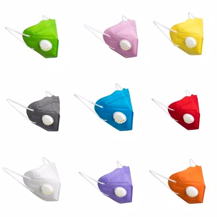Masker KN95 Warna Warni katup Filter - Putih, no filter