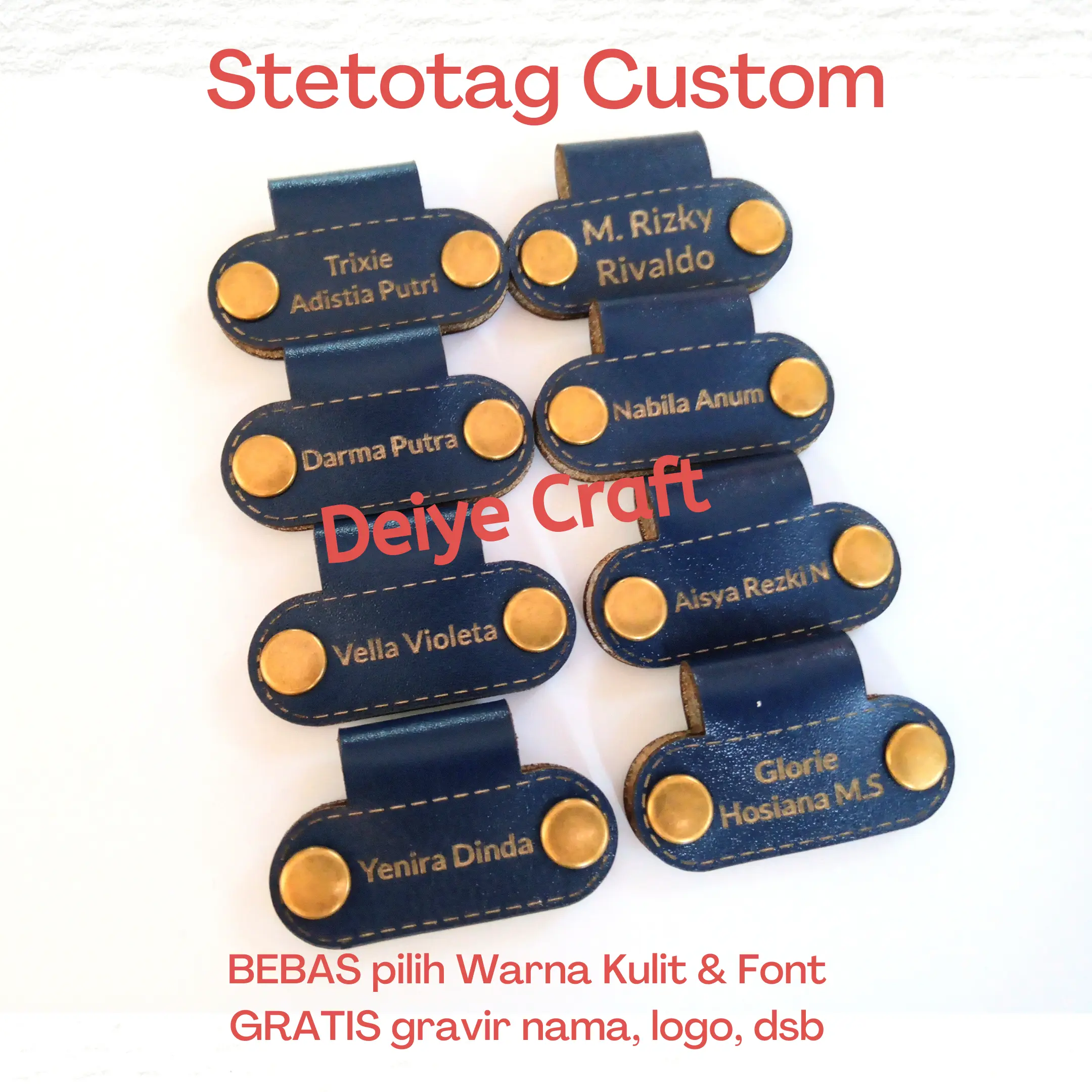 Stetoskop ID TAG Penanda Stetoskop Custom Name Model DoubleSnap