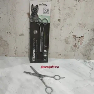 M- Pets Double Thinning Scissors Stainless Steel Gunting Hewan