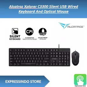 Alcatroz Xplorer C3300 Silent USB Wired Keyboard And Optical Mouse