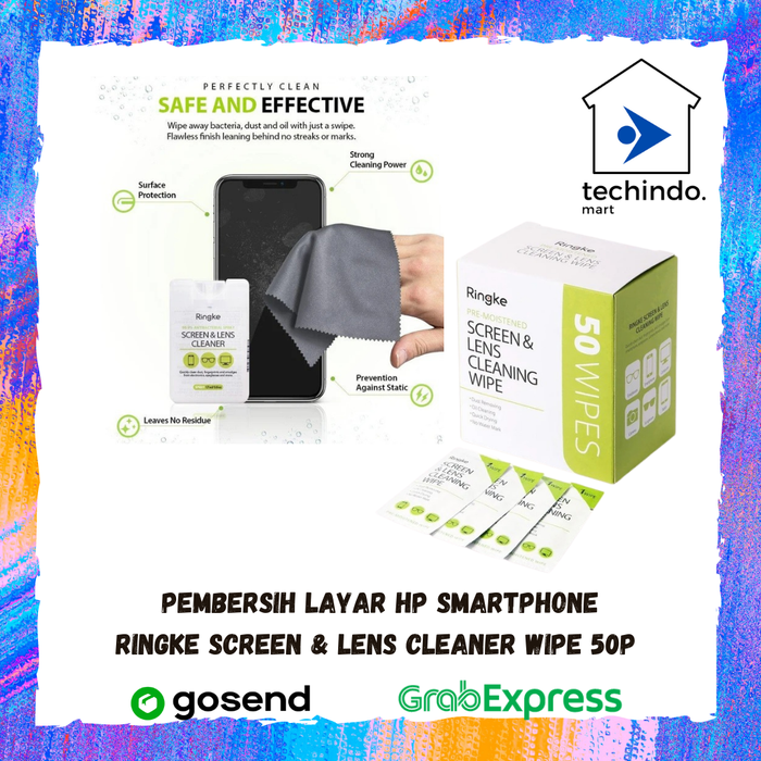 Gambar Ringke Screen & Lens Cleaner Wipe Pembersih Layar HP 50P (1 Box) dari techindo mart Kota Surabaya Tokopedia