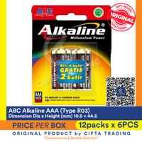 Gambar ABC Alkaline AAA 6 PCs Pack (1 Carton = 6 Pcs x 12 Packs) dari Cipta Trading Kota Administrasi Jakarta Barat 1 Tokopedia