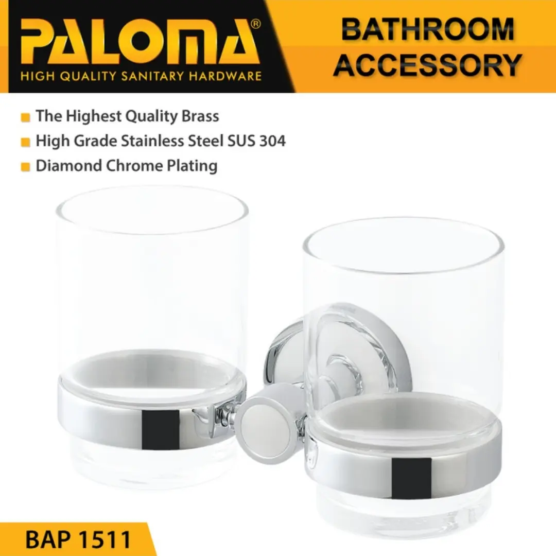PALOMA BAP 1511 TEMPAT SIKAT GIGI KUMUR GELAS KACA