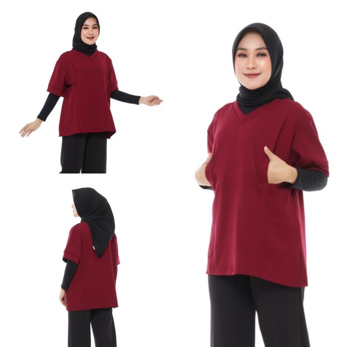 Gambar Atasan V Lengan Pendek dari Baju Hamil Menyusui Mimimama Kab. Bogor Tokopedia