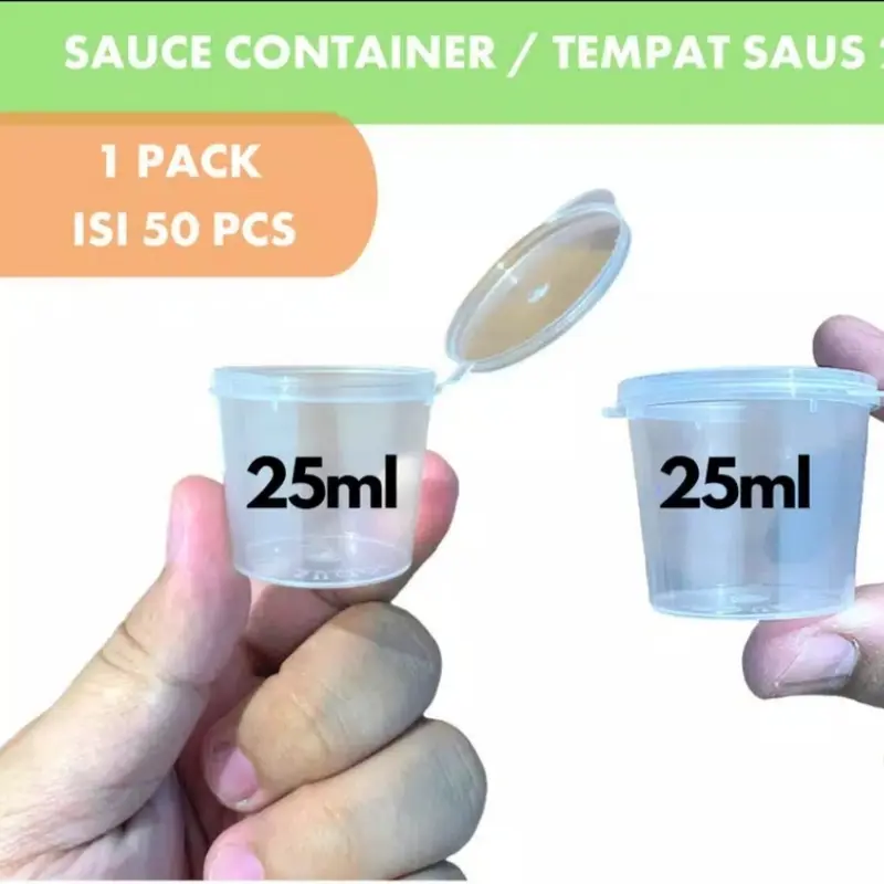 Wadah Sambal dan Sauce 25ml 10pcs dari Victory dengan Tutup Rapat dan Bahan Plastik Aman BPA Free 2