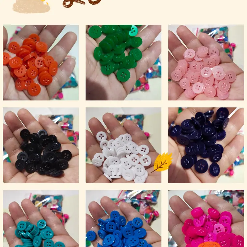 WARNA WARNI Isi 144 pcs Diameter 11 mm - Kancing Baju Gepeng - Kancing 0