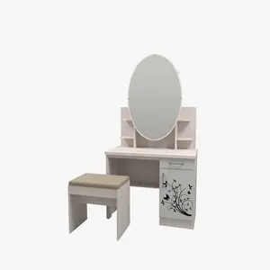 meja rias sliding kaca oval