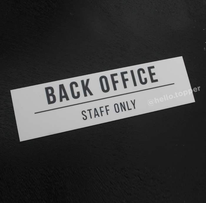 Promo Back Office / Staff Only Sign / Door Sign Acrylic / Label Sign ...