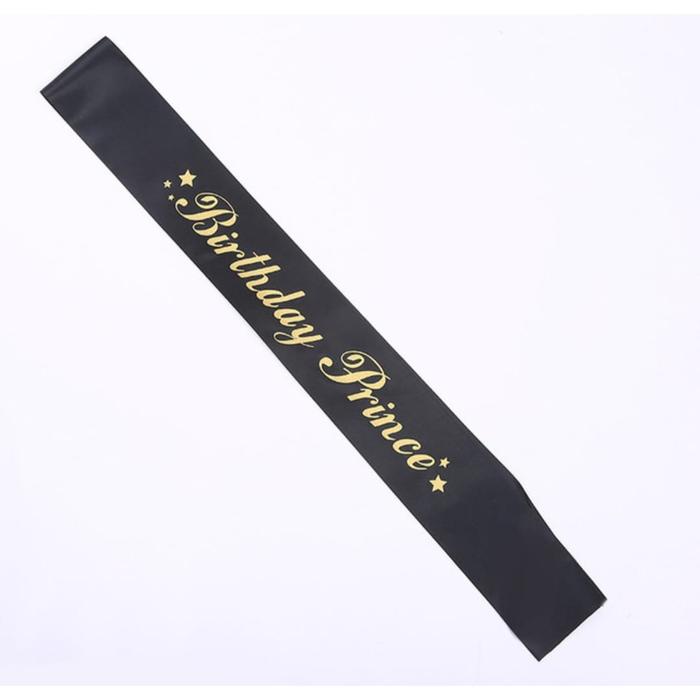 Gambar Selempang / Sash Birthday Prince Warna Hitam dari Pestaphoria Kota Surabaya Tokopedia