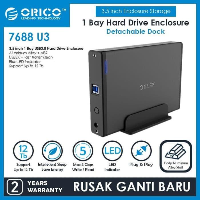 Gambar Orico 7688U3 HDD Enclosure 3.5" SATA USB 3.0 dari CITRA KOMPUTER MALL Kota Administrasi Jakarta Barat Tokopedia