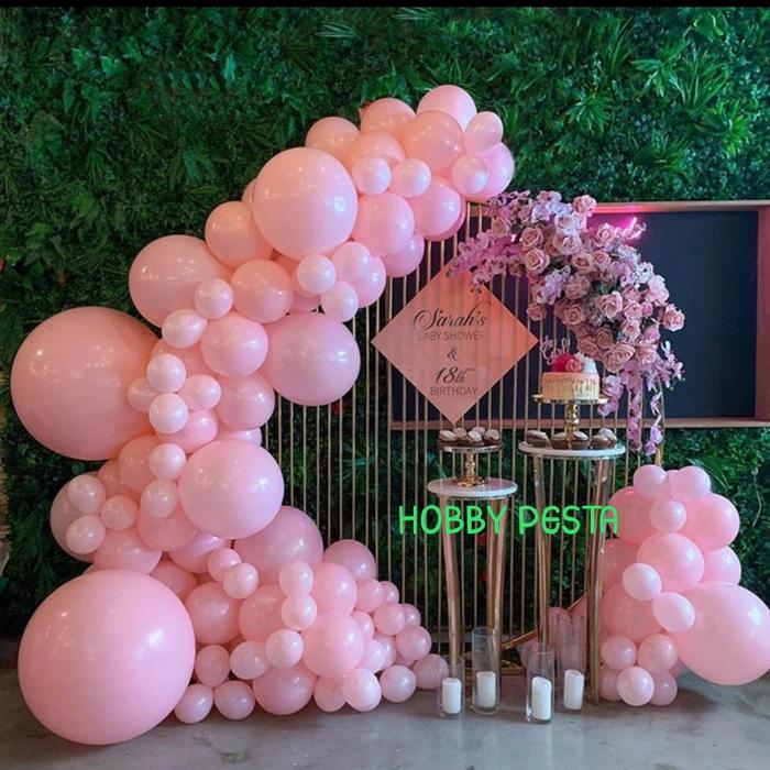 Gambar BALON LATEK MACARON 12INC 1PACK=100PCS WARNA PINK dari PartyLux Kota Administrasi Jakarta Utara Tokopedia
