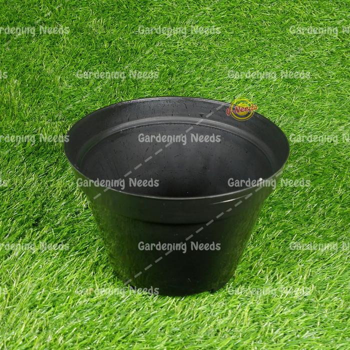 Gambar Pot Plastik Hitam GL 24 cm GLOBAL LION Bahan Berkualitas Tebal dari Gardening Needs Kota Depok Tokopedia