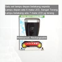 Gambar Lampu depan dan lampu belakang sepeda satu set 2 pcs waterproof usb dari Hobby Fit Kota Surabaya 1 Tokopedia