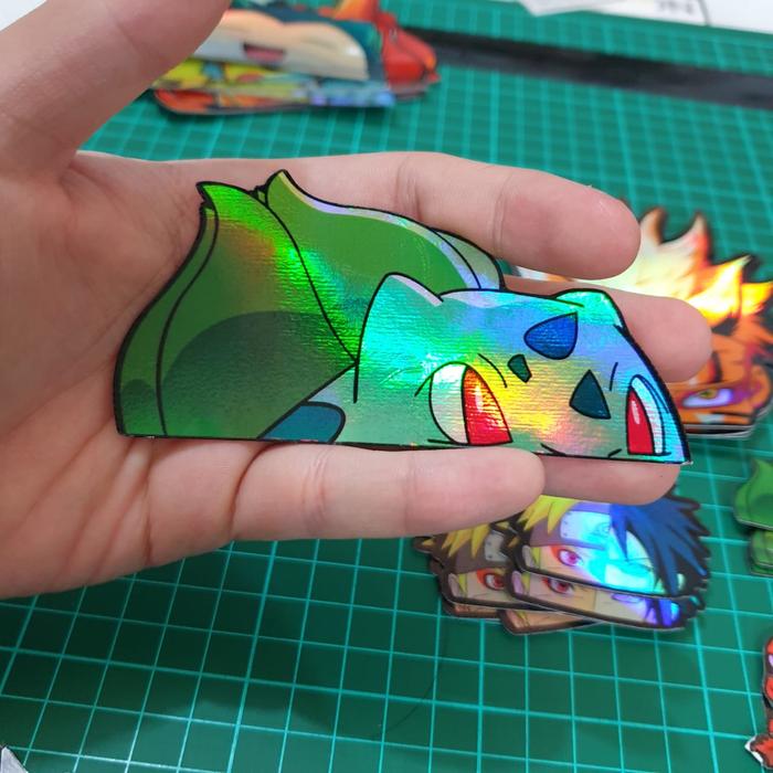 Gambar Sticker Hologram Anime - PSH59 - Besar - Bulbasaur - Pokemon dari Sticker AJa Kota Administrasi Jakarta Utara Tokopedia
