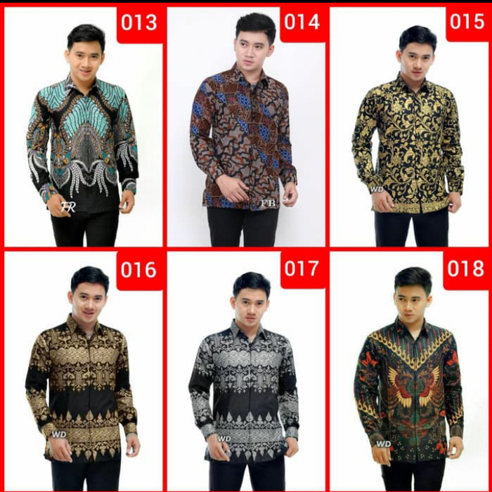 Gambar kemeja batik pria lengan panjang kualitas mall modern dari batik cahaya2 Kota Pekalongan Tokopedia