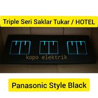 Gambar Panasonic Style Black HOTEL Triple Saklar Seri Saklar 2 arah Hitam dari kopo elektrik Kab. Bandung 1 Tokopedia