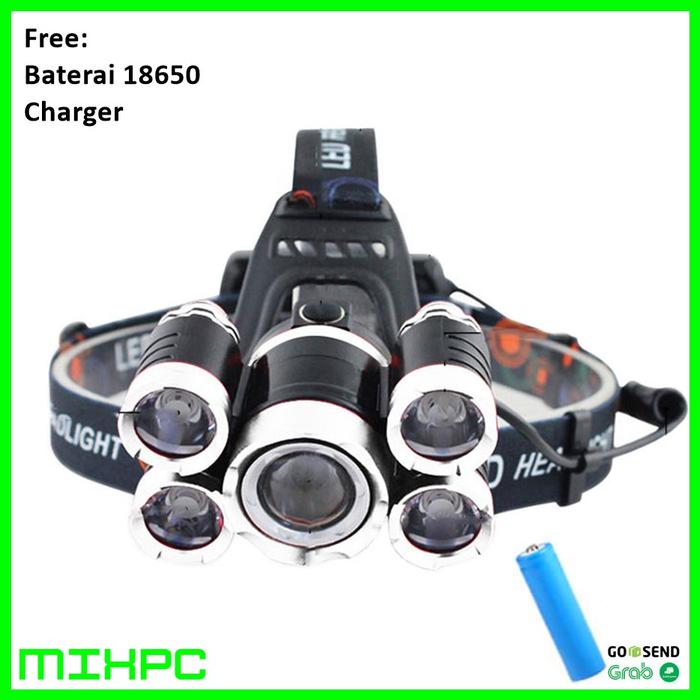 Gambar Paket Headlamp Light Cree XM-L T6 4 XPE 40000 Lumens dari MIXPC Kab. Mojokerto Tokopedia
