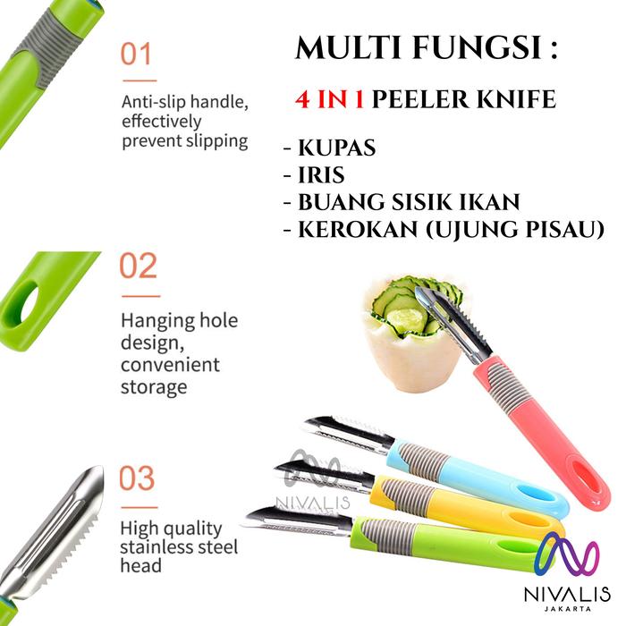 Gambar PISAU KUPAS BUAH / PISAU SAYUR / ALAT BERSIH SISIK IKAN / PEELER KNIFE dari Nivalis Jakarta Kota Administrasi Jakarta Utara Tokopedia
