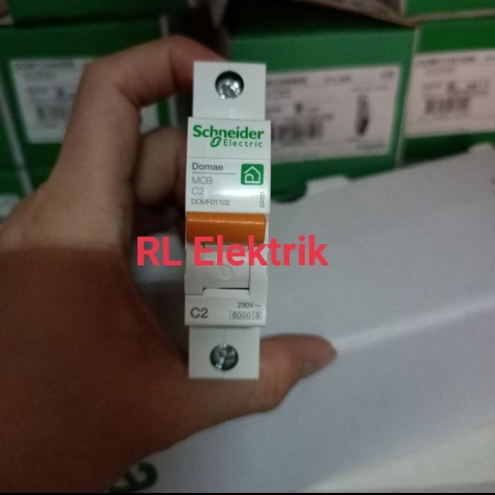 Gambar MCB SCHNEIDER DOMAE 1P 2A 4A 6KA - NEW dari RL ELEKTRIK Kota Administrasi Jakarta Pusat Tokopedia