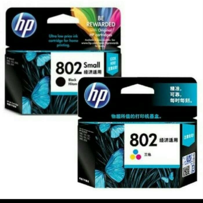 Gambar TINTA HP CATRIDGE 802 BLACK + 802 COLOUR ORIGINAL for Printer 1000 dll dari RAFFA PRINT NEW Kota Administrasi Jakarta Barat Tokopedia