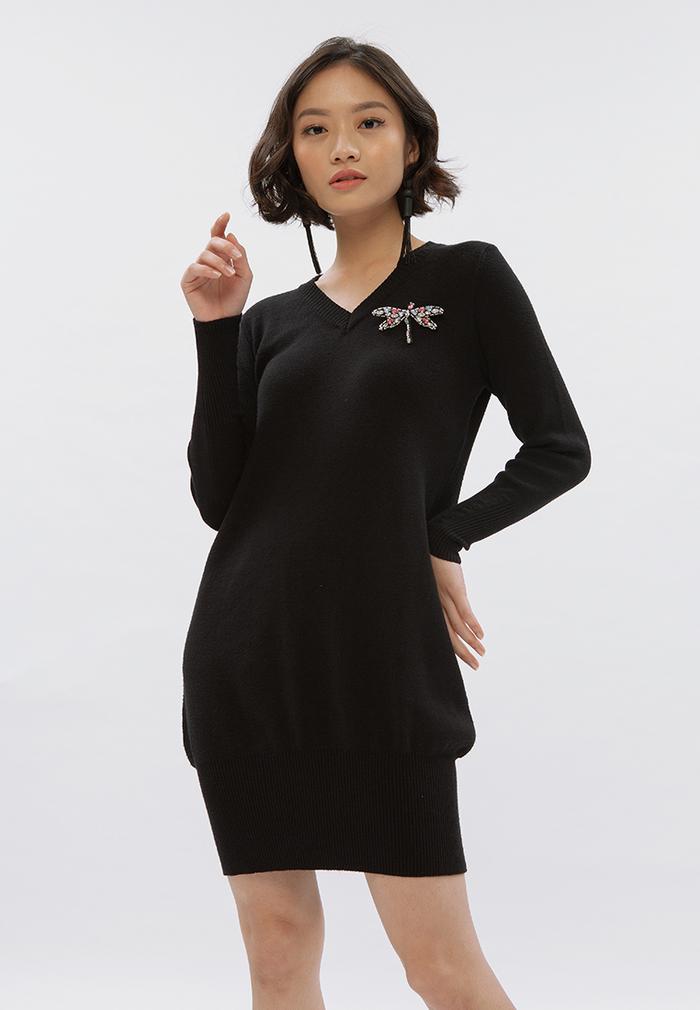 Gambar Minimal V-neck Knitted Dress dari Minimal Kab. Pemalang Tokopedia
