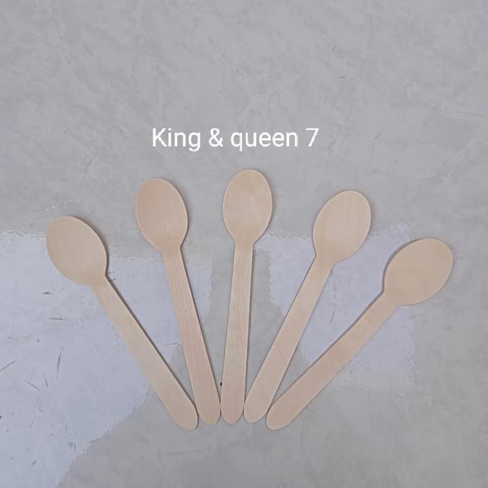 Gambar Sendok makan kayu besar sekali pakai per pcs dari King & Queen 7 Kota Bandung Tokopedia