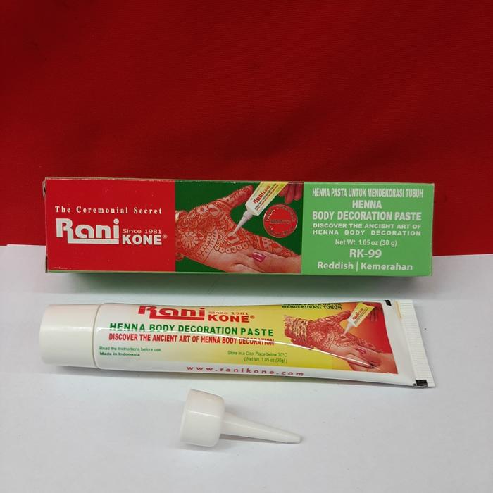 Gambar RANI KONE HENNA PASTE RK 99 MERAH 30G ECER dari grosirkosmetik999 Jakarta Barat Tokopedia