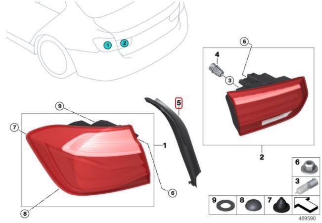 Gambar BMW F30 F80 M3 Cover Trim Drip Rail Lampu Belakang Kanan 51497453334 dari Eurocarparts Jakarta Kab. Tangerang Tokopedia