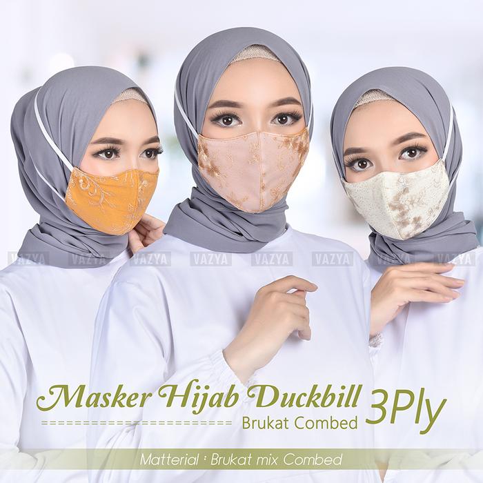 Gambar Masker Hijab Duckbill Brukat Combed 3ply dari VazyaHijab Kota Cimahi Tokopedia