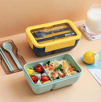 Gambar Kotak Makan 1 set / Lunch Box Portable 850 ML - Hijau dari Laundry Care Jakarta Barat 2 Tokopedia