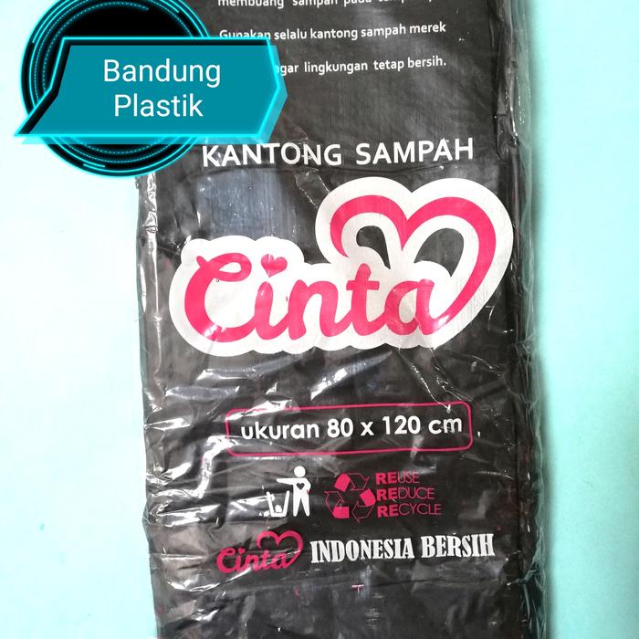 Gambar plastik sampah Cinta HD / trash bag UK 80x120 hitam / kantong sampah dari Bandung Plastik Kota Bandung Tokopedia