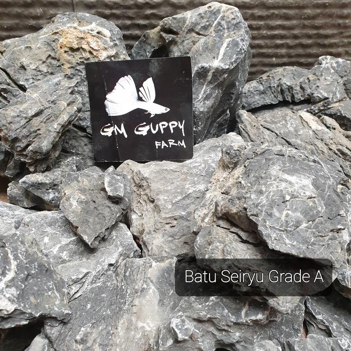 Gambar Batu Seiryu Black Grade A -+ Uk 10-18cm (Per Kg) - Hardscape Aquascape dari GM Guppy Farm Kab. Bekasi Tokopedia