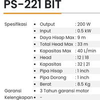 Gambar Pompa Air SHIMIZU PS-221BIT(200WATT & 40L/M) dari Sein Jaya Shop Kota Bekasi 5 Tokopedia