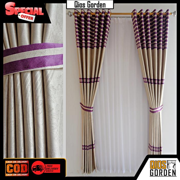 Gambar Gorden Hordeng Jendela Pintu Blackout Import Motif Garis Modern Style dari Qios Gorden Kab. Bandung Tokopedia