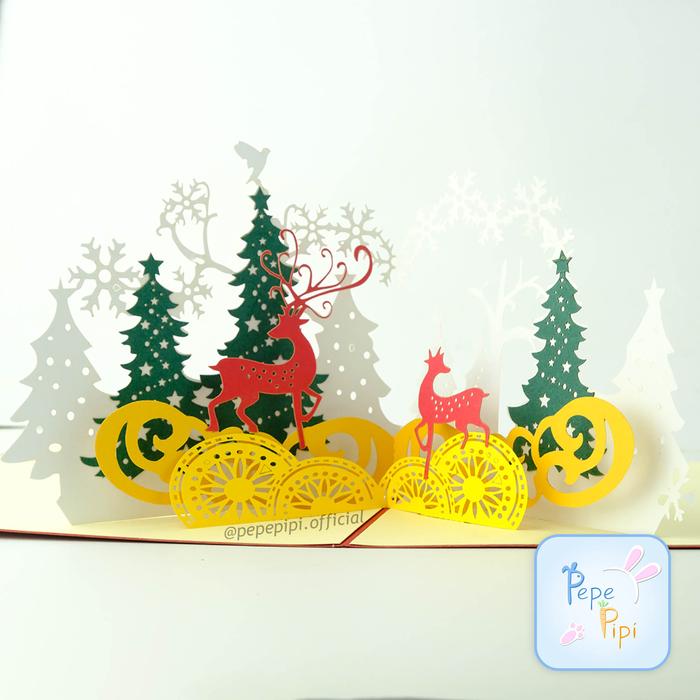 Gambar Pop Up Card Natal Rusa Pohon Santa 3D Kartu Ucapan Christmast Unik 4D dari Pepepipi Kota Bandung Tokopedia