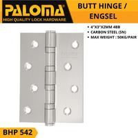Gambar PALOMA BHP 542 BUTT HINGE ENGSEL PINTU CARBON STEEL 4"X3"X2MM 4BB SN dari PINANGSIA KUNCI & KERAN Kota Semarang 1 Tokopedia