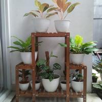 Gambar Rak Pot Tanaman Kayu Ulin Model "Gedung" Tahan Pot Yang Berat & KOKOH! dari shabbydniz.co Kota Bogor 1 Tokopedia