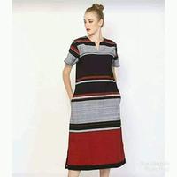 Gambar maxi dress premium tenun lurik ATBM dari BAJU TENUN.id Kab. Jepara 1 Tokopedia