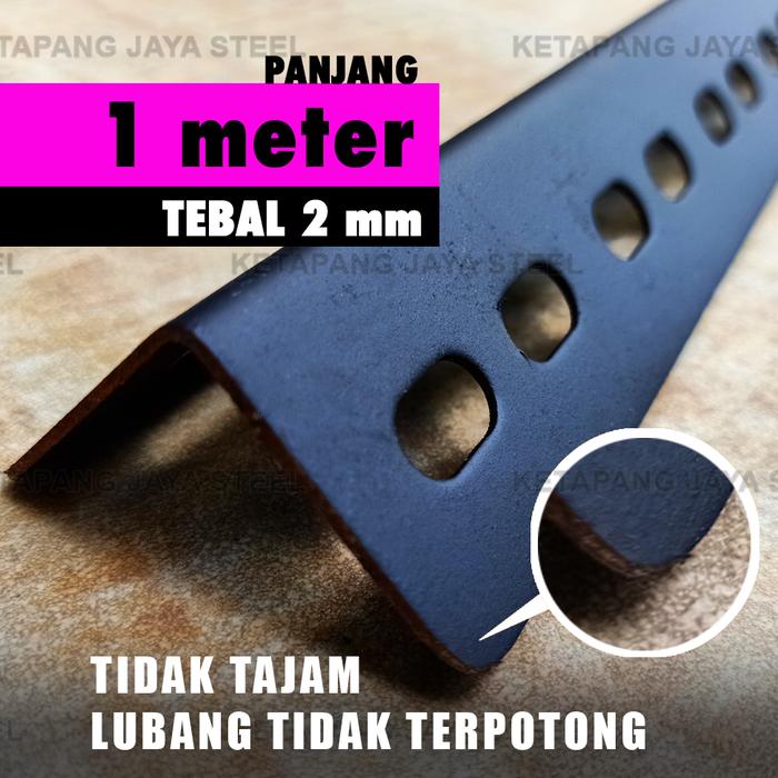 Gambar siku lubang 2 mm, 1 meter Hitam BAGUS dan MURAH!! dari ketapang jaya steel Kab. Serang Tokopedia