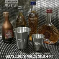 Gambar Gelas Sloki Stainless Stell Set 4 in 1 dari GorgioClick Kota Administrasi Jakarta Timur 1 Tokopedia