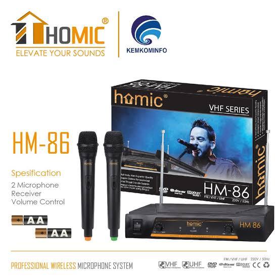 Gambar Homic Microphone Mic Double Wireless + Receiver HM-86 dari NICA EL Kota Bandung Tokopedia